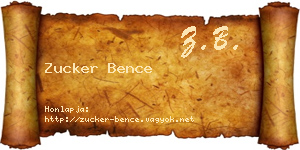 Zucker Bence névjegykártya